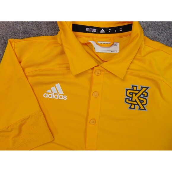 Kennesaw State Owls Shirt Mens Med Yellow Polo Adidas - Picture 1 of 9
